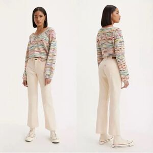 Levis’s Corduroy Pants 26 X 27 Middy Ankle Bootcut 5 Pocket Jean Ivory Cream